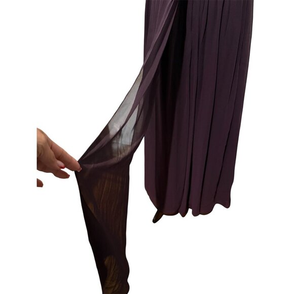 JENNY YOO Aidan Strapless Chiffon Plum Gown ONLY Size 4 - Picture 9 of 16